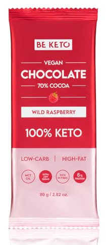 Cioccolato vegano Keto con olio MCT - Lampone selvatico 80g