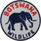 2 x Botswana Elefant gestickt 62 mm/Afrika Wildlife Safari Tiere Naturschutz Nationalpark Reise Reiseführer/Patch Patches Aufbügler Aufnäher Applikation zum Aufbügeln Aufnähen