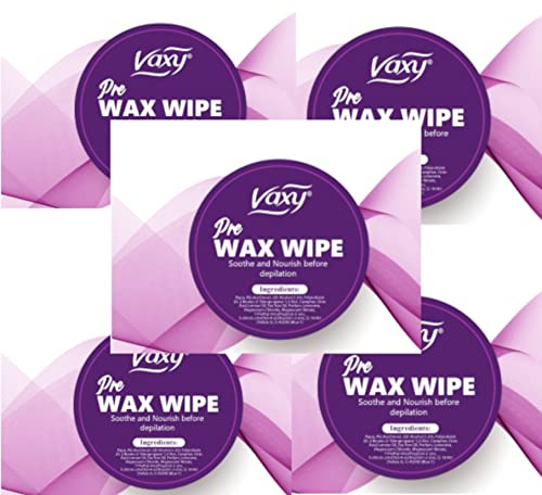 Vaxy Pre wax treatment. Unique formula pre-soaked wipes effectively remove deodorant, make up and body oils prior to waxing. (25 Wipes)