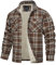 TACVASEN Uomo Camicia Termica in Pile Camicia di Flanella Camicia da Boscaiolo Casual Giacca (M, Marrone)