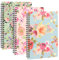 Toplive A5 Spiral notebooks, pack de 3 épais plastique Hardcover Liner A5, 80 pages / 160 pages Journal de notes d'étude et de réunion, fournitures scolaires de bureau (fleurs - bleu + rose + rouge)