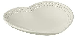 Jolipa Piatto a forma di cuore in ceramica bianca