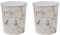 JVL Small Marble Waste Paper Bin, Set of 2