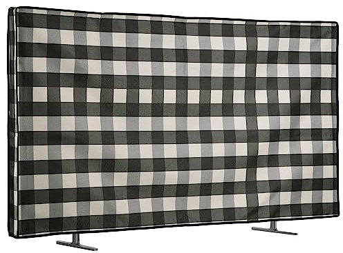 kwmobile Protector Compatible con 43 TV Funda - Protector Antipolvo y antihuellas Dactilares para TV - Cuadrados Rayas