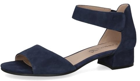 Caprice Damen Sandalen mit Absatz aus Leder mit Riemchen, Blau (Ocean Suede), 37.5 EU