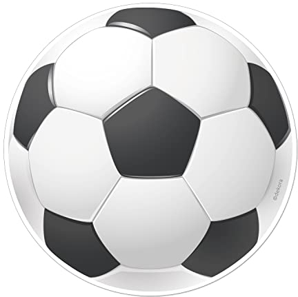 dekora - Essbare Kuchen Deko Geburtstag - Essbares Tortenbild für Kinder - Essbarer Tortenaufleger Fussball | 20 cm Durchmesser