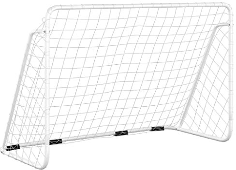 Fußballtor mit Netz Weiß 180x90x120 cm Stahl