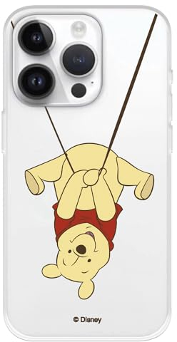 Case Compatible with iPhone 15 Pro Official Disney Winnie Swing to Protect Your Mobile Phone, Transparent Flexible Silicone Case with Official Licensed Winnie The Pooh