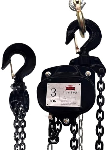 Dragon Winch Polipasto manual de cadena 3T con robusta cadena de acero | 6 m de elevación máxima | Polipasto de cadena manual con gancho resistente 3000 kg Cabrestante manual 3T/6M