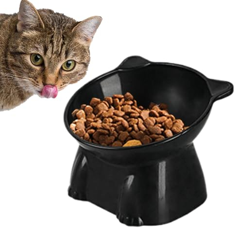 Evember Cuenco Elevado para Gatos, Cuenco Elevado para Comida para Gatos - Cuenco Alto Inclinado para Gatos | Cuencos de alimentación para Gatos, Plato Alto para Gatos, Cuenco de Agua Elevado para