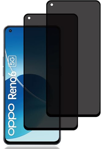 BCHKLAI Verre Trempé Anti-Espion pour Oppo Reno 6 5G [2 Pièces] | Protecteur D'écran Confidentialité, 9H Dureté, Anti-Rayures, Sans Bulles, Privacy Protecteur Écran pour Oppo Reno6