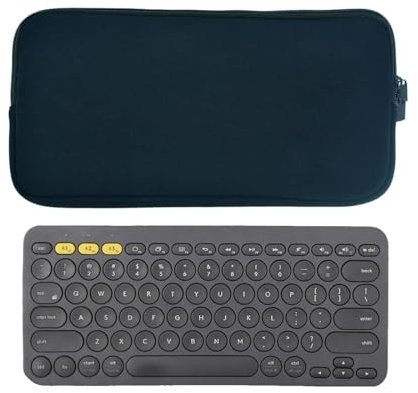 AMMKRO Custodia da viaggio in neoprene con cerniera per tastiera Logitech K380 / Logitech MX Keys Mini tastiera wireless Bluetooth