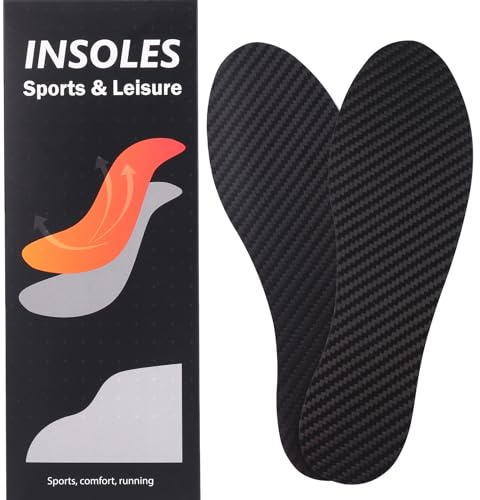 1 Paar Kohlefaser Einlegesohle für Männer Frauen Starre Carbonfaser Schuheinlage Fußplatte für Rasenzehen, Fußfrakturen, Hallux Rigidus Limitus, Turf Toe, Mortons Toe (EU 50 / insole length 29.5 cm)