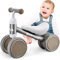 Kinder Laufrad ab 1 Jahr,Baby Balance Lauflernrad Spielzeug mit 4 Räder für 10-24 Monate Baby, Erst Rutschrad Fahrrad für Jungen Mädchen als Geschenke Grau