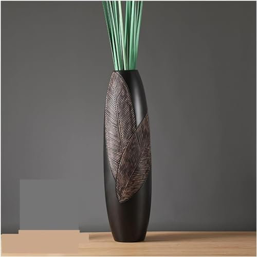 ZGSSOPTU Große Pflanzenvase für den Garten, dekorativ, chinesische Bodenvase, Heimdekoration, Wohnzimmer, Schlafzimmer, Korridor, getrocknete Blumenarrangement, Ornamente F