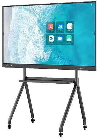 DRFGNF Carrito de TV móvil con Ruedas para televisores de Pantalla Plana Curva LCD LED OLED de 55 a 86 Pulgadas para Exteriores, Soporte de Piso con Capacidad para hasta 210 kg/462,9 LB con Bandeja