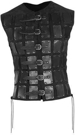 APLVFFZH Brustpanzer Brustpanzer Mittelalter Cosplay Kostüm Ritterkostüm Trachtenrüstung für Krieger Herren Damen Rollenspiele LARP, Schwarz