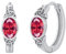OHAYOO Keltische Ohrringe Damen 925 Sterling Silber Geburtsstein Creolen Ohrringe Keltische Geburtsstein Juli Rubin Schmuck für Damen Mädchen Frauen