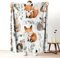 Pggong Niedliche Fuchs Kuscheldecke 150x200 cm Kuschelig, Eichhörnchen Igel Decke Flauschig, Weiche Flanell Sofadecke, Dschungel Tier Kuscheldecke Couchdecke Waschbar für Bett Sofa