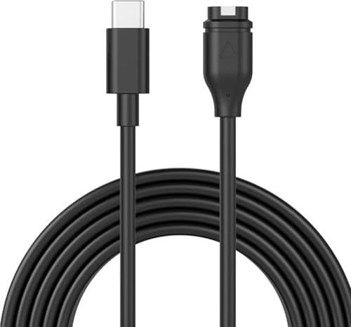 QEINZOY USB C Cavo Caricatore Compatibile per Garmin Forerunner 165 55 45 955 245 255 255S 265 265S, Instinct 2 2S 2X, Fenix 5 5X 6 6X 7 7X Pro Solar, Approach S12, Venu 2 Plus 2S Sq,epix Pro Gen 2