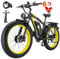 Kinsella KETELES K800 dual motor 26-inch fat tire mountain electric bike 48V 23AH battery, 4 color options, 21 speeds, color display,Hydraulic brakes, UK Warehouse (Yellow)