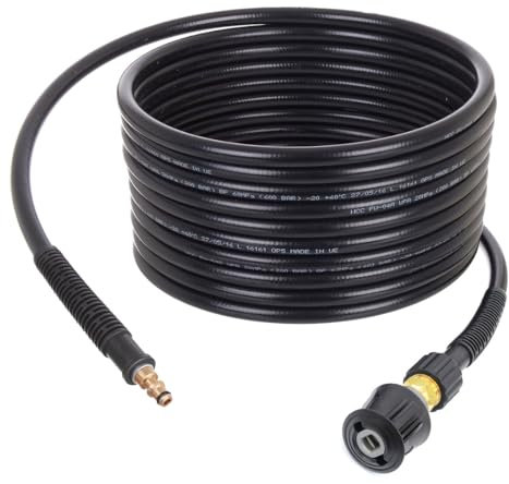 Prolunga tubo alta pressione TECHKAR da 5 m compatibile con idropulitrici LAVOR con adattatore prolunga SOCKET CLICK