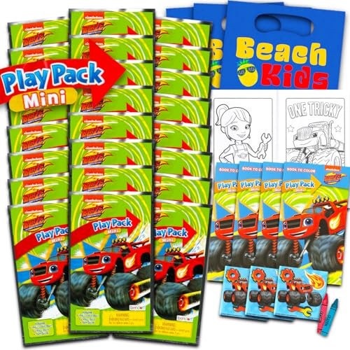 Blaze and the Monster Machines Mini-Partygeschenk-Set für Kinder – Bündel mit 24 Mini-Spielpackungen mit Malseiten, Aufklebern und Beutetüten (Blaze und die Monster-Maschinen Partyzubehör)