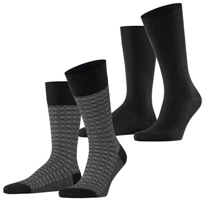ESPRIT Herren Houndstooth 2-Pack Socken Baumwolle atmungsaktiv