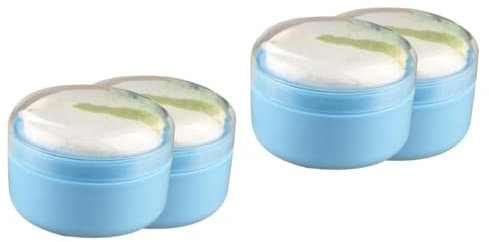 COOPHYA 2sets Talkum Puderquaste Fall Puder Dose Babypuderbox Babypuder Aufbewahrungsbox Babypuder-schwammbox Shampoo- Säuglingsspielzeug Behälter Für Babypuderquaste Blue 2pcs*2
