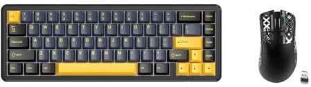ATTACK SHARK Gaming-Tastatur & -Maus-Set, X65 HE Kabelgebundene Magnettastatur und R1 Kabellose 59g Superleichte Maus (8000Hz, RT 0,01mm, RGB, 65h Akku) - Sternenschwarz