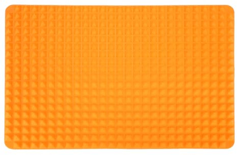 sourcing map Silikon-Abtropfmatte, 39,1 x 27,4 cm, extra großer Silikon-Untersetzer für Geschirr, heiße Töpfe und Pfannen, hitzebeständig, rutschfest, Abtropfunterlage für Küchentheke, Orange