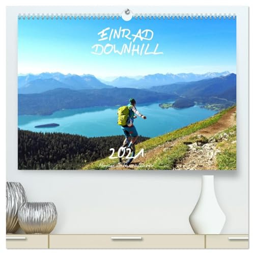 Einrad Downhill (hochwertiger Premium Wandkalender 2026 DIN A2 quer), Kunstdruck in Hochglanz: Einrad biken - bergauf und bergab (CALVENDO Sport)