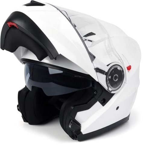 DAWNRISE Casco Jet abatible con Visera Solar homologado ECE22.06 | Carcasa ABS, forro EPS transpirable, 3 colores, compatible con moto, scooter, ATV, kart, ideal para trayectos laborales