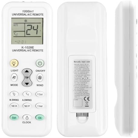 K-1082E Telecommande Universelle Clim Télécommande Climatiseur Universelle pour LG Gree Midea Toshiba Haier Daikin Hitachi Sharp Panasonic Samsung Sanyo Hisense et Plus de 1000 Marques