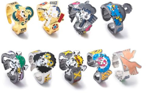 JUSONGKWCP 9 One Pieces Ringe Cosplay Ring Accessories Offener Verstellbarer Ring Schmuck Jewelry