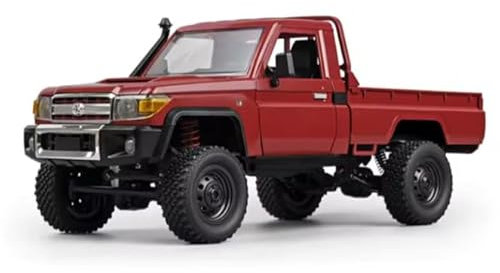 RMT MODELS Toyota Land Cruiser | Ferngesteuertes RC Auto 1:12 | 4WD Crawler Pickup | Steuerung 2.4 GHz 100 m | LED Licht | Li-Ion 7.4 V 500 mAh 30 min | RTR Komplettset Offroad (Rot)
