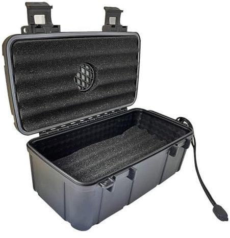 AMSLSIU Caja de humidificador de Puros Resistente al Agua y al Polvo para Viaje a casa