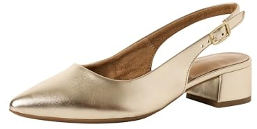 Tamaris Damen Sling Pump mit Blockabsatz, metallic, 41 EU