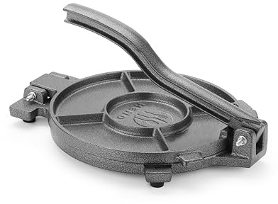 HENDI Tortilla Presse, für Tortillas bis zu ø26cm, mit Gummifüßen, Tortillas, Quessedias, Tacos, Tortilla Maker, Roti Maker, Teigpresse, 350x265x(H)170mm, Gusseisen