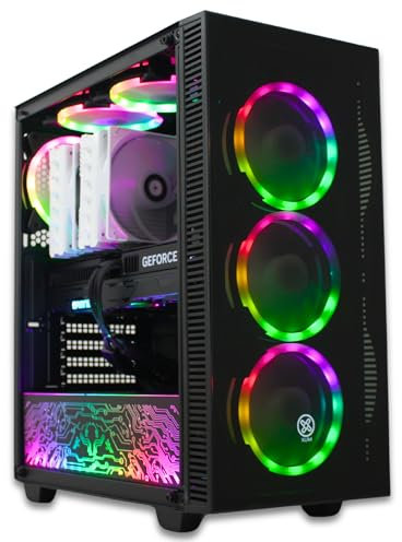 XUM Titan Prebuilt Gaming PC, Intel i7-13700F, RTX 5060 8GB, 32GB DDR4 RAM, 1TB NVMe SSD, 700W PSU, aRGB, WiFi 5, Windows 11, VR Ready, Streaming Ready, High-Performance Gaming Computer