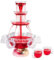 MObyat Champagne Fountain Machine, 3-Tier Electric Fountain Drink Machine with 5 Cups and LED Base, Cocktail Red Wine Drinking Fountain Beverage Beer Party Fountain for Wedding, Party