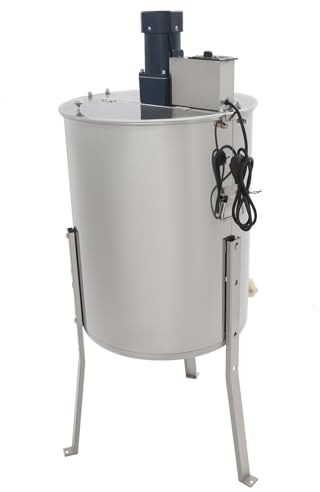 Essoreuse à miel électrique 4 alvéoles 140 W en acier inoxydable avec couvercle en acrylique, vitesse réglable jusqu'à 270 tr/min, extracteur de miel, cadre de ruche, pour apiculteurs et fermes