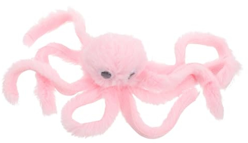 ORFOFE Katzenspielzeug Oktopus Plüsch Interaktives Kätzchenspielzeug Zahnungshilfe Katzenpflege für Drinnen und Draußen Rosa
