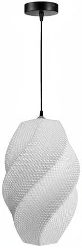 3D Vase Pendellampe Nora E27 (L) inkl. Lampenaufhängung Textilkabel 100cm – nachhaltig & modern, skandinavisch – Lampenschirm Hängelampe