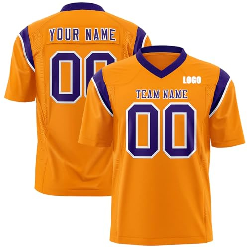 American Football Trikot Personalisiert mit Name/Nummer/Logo American Football Bekleidung Trikot T-Shirt für Herren Damen Erwachsene Kinder