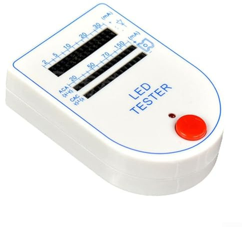 LED-Tester für 2-150 mA LED-Leuchtmittel, tragbare Testbox mit beschrifteten Löchern, kompatibel mit 2-poligen und 4-poligen (Piranha) LEDs, Stromversorgung über 9V