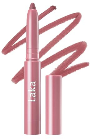 Laka Lip Liner, Pink Lip Liner, Rich Cream Glide Texture, Semi-Matte Finish for Shaping Lips, Smooth Application, K-Beauty, Korean Makeup, 0.02oz, #02 Suede Pink