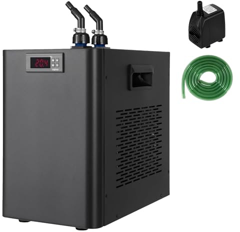 BeoyNot 100L/160L/300L Aquarium Chiller, Fish Tank Chiller, with Quiet Water Pump & 3 Meters Water Pipe, for Hydroponics Systems, for Fresh and Saltwater Fish Tank 100L(26gal)