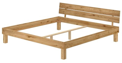 Erst-Holz Großes Massivholzbett Doppelbett 200x200 Eiche massiv geölt Zubehör wählbar V-60.88-20