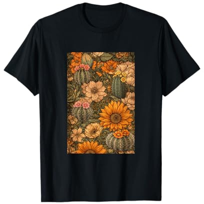 Western Boho Tournesols Vintage Cactus Rodéo Cowgirl Girl T-Shirt